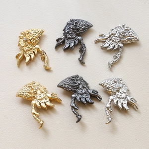 Gothic Dragon Axe Alloy Rhinestone Pendant For DIY Jewelry Making Witch Demon Mythical Style Gold Silver Black Accessories