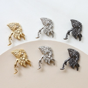 Tribal feather charms in gold, silver, and black metal for DIY jewelry making accessories
