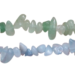 Handmade light green and blue irregular natural stone beads for DIY jewelry making