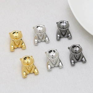 Beer Vorm Oorbel Basis Koper Goud Zilver Verguld Sieraden Componenten Voor Handgemaakte Kunstparel DIY Accessoires