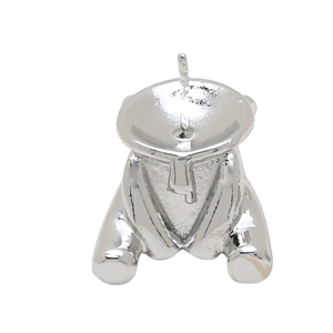 Gepolijste zilveren beer hanger basis voor DIY barok parel sieraden maken