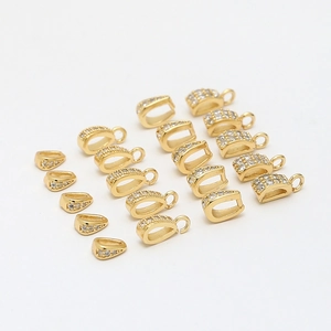 Bélières dorées avec zircons micro-pave pour la fabrication de colliers DIY