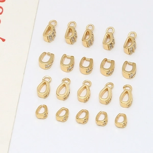 Détails de 20 bélières dorées serties de zircons pour création de bijoux DIY