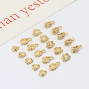Bélières dorées avec zircons pour la création de colliers DIY en différentes tailles