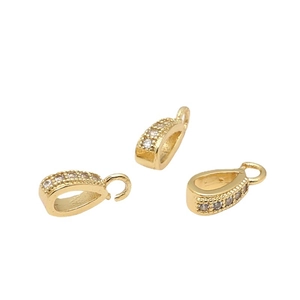 Bélières en cuivre plaqué or serties de zircon pour accessoires de bijoux DIY