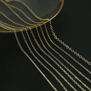 Various styles of 14K gold plated chain links for DIY jewelry making on leather