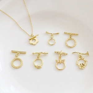 14K Gold gefüllte OT Knebelverschlüsse Set mit Blumen und Libellen für die Schmuckherstellung