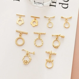 Neun Arten von 14K vergoldeten OT-Knebelverschlüssen für DIY-Schmuck Halsketten Armbänder