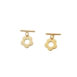 14k Goldgefüllte OT-Knebelverschlüsse in Blumenform für DIY Halsketten und Armbänder