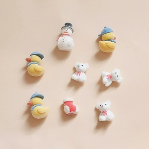 Mini pendentifs flocage de bonhomme de neige et canard pour bricolage et bijoux