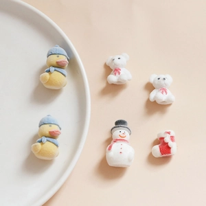 Charm's DIY floqués mignons avec canard, ours, bonhomme de neige et chaussette de Noël