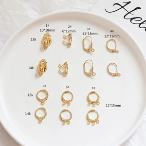 14K and 18K gold-filled jewelry findings set with various DIY earring clips and hooks