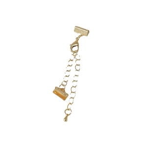 Fermoir à griffes plaqué or 18k avec mousqueton et chaîne d'extension pour bijoux DIY