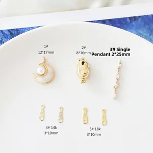 Detail view of 925 silver DIY jewelry connectors with pearls and cubic zirconia