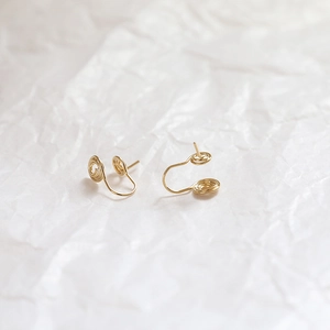 Clips d'oreilles spirales dorés minimalistes pour oreilles non percées style spirale