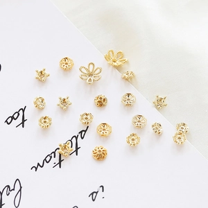 Variedad de tulipas y cuentas espaciadoras bañadas en oro de 14K para hacer joyas DIY