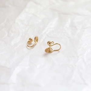 Convertisseur de boucle d'oreille spirale doré poli 14k/18k avec petite bille