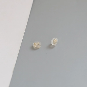 Clear silicone earring backs with gold plated copper core for stud earrings DIY