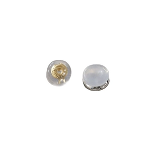 Silver and gold 18K plated earring backs with comfortable clear silicone coating