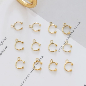 DIY Jewelry Making Materials C-Shaped Ear Bone Clips 14k 18k Gold Plated Metal Findings For Handmade Earrings Accessories No Piercing