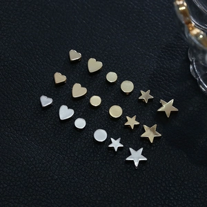 14k gold plated heart star and round DIY charms for jewelry making in gold and silver