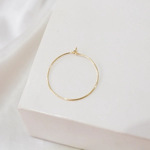 Composant boucle d'oreille ronde minimaliste rempli d'or 14K pour création de bijoux