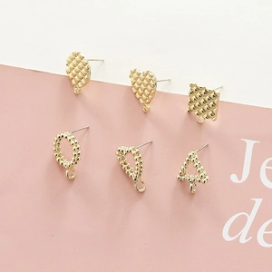 Gouden geometrische DIY-bedels voor oorbellen met holle hart vierkante ronde vormen