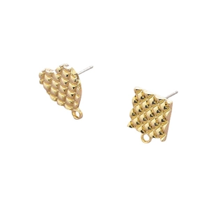 Gewatteerde gouden geometrische hart en vierkante oorbelbedels voor DIY sieraden maken
