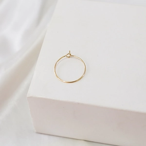 Créoles minimalistes en or 14 carats avec finition polie et design circulaire mince