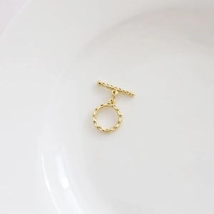 Hammered 14k gold-plated OT toggle clasp set for DIY jewelry necklace and bracelet making