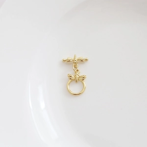 14k gold plated bee toggle clasp set for DIY jewelry bracelets and necklaces making