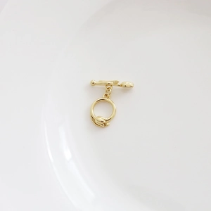 Golden tulip-shaped OT toggle clasp for DIY jewelry making of bracelets and necklaces