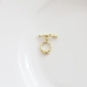 14K gold-plated tulip toggle clasp for DIY jewelry making bracelets and necklaces