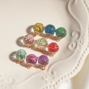 Aesthetic Transparent Glass Ball Dried Flower Eternal Flower Pendant For DIY Jewelry Making Earrings Necklace Accessories