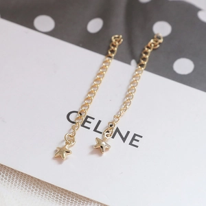Detail of 14k gold plated star pendant drop chain for DIY jewelry making material