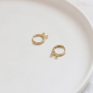 Paire de créoles dorées 14 carats avec doubles boucles pour la création de bijoux