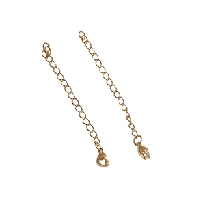 14k gold plated heart and flower pendant extension chains for DIY jewelry making