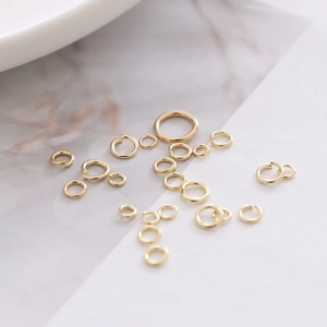 Anellini aperti placcati in oro 14k di varie dimensioni per creazione gioielli fai-da-te