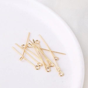 Alfileres de Ojo de Latón Chapados en Oro Real 18K 14K para Fabricación de Joyas DIY Accesorios de Conexión de Pendientes