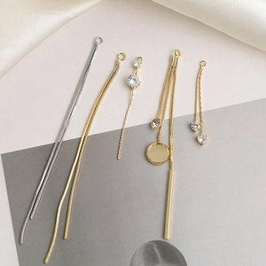 Connettori a catena con nappe dorate e zirconi per creazione di gioielli fai-da-te