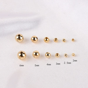 Polierte 14k goldgefüllte runde Zwischenperlen in 2mm bis 6mm für DIY-Schmuckherstellung