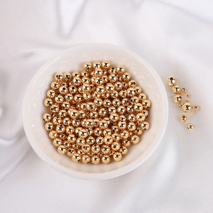 18K 14K Gold Gefüllt Rund Kupfer Zwischenperlen Spiegelpoliert Lose Perlen Für DIY Armband Halskette Handgefertigten Schmuck Herstellung