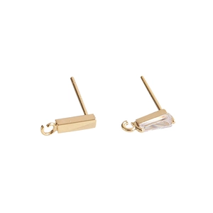 Boucles d'oreilles S925 plaquées or avec zircon et boucles de suspension pour bijoux DIY