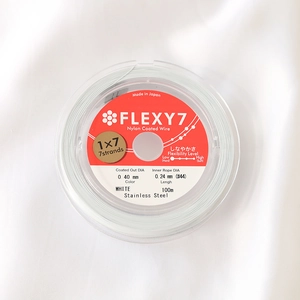 Detail of 0.40mm FLEXY7 nylon coated 7-strand stainless steel wire for jewelry making