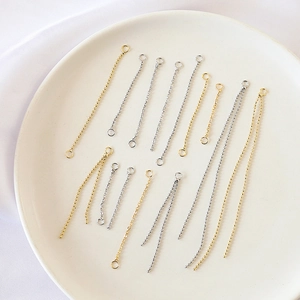 Gold and silver plated bead tassel chain pendants for DIY jewelry and earring accessories