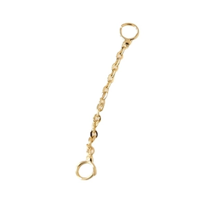 Polished gold-plated bead tassel chain connector for DIY jewelry making and earring design