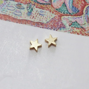 Boucles d'oreilles étoiles plaquées or 14k avec finition miroir pour bijoux DIY