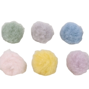 Colorful soft plush pom-poms for DIY jewelry and hair accessories in candy colors