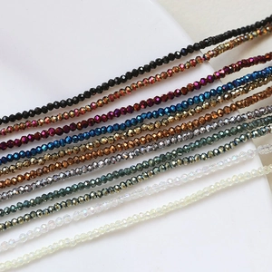 2mm faceted colorful crystal glass spacer beads strands for DIY jewelry making