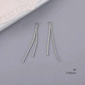 Pendenti a nappa con catena a serpente argentata per orecchini DIY, 3x49mm, modello 4